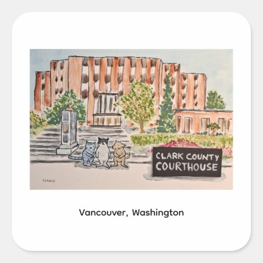 Clark County Courthouse Square Sticker (Voorkant)