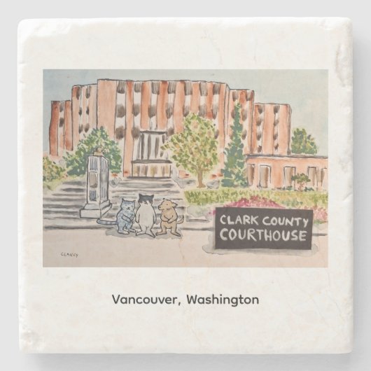 Clark County Courthouse Stenen Onderzetter (Voorkant)