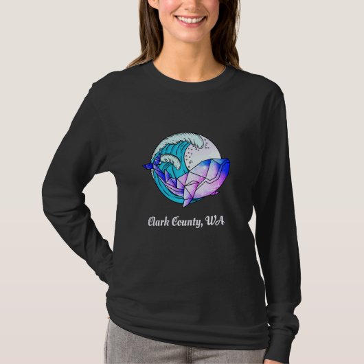 Clark County Wa Japanse Paint Geometric Orca Kill T-shirt (Voorkant)