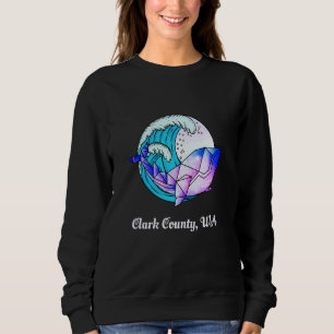 Clark County Wa Japanse Paint Geometric Orca Kill Trui