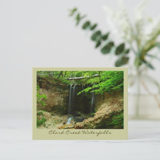 Clark Creek Waterfall Briefkaart (Staand voorkant)