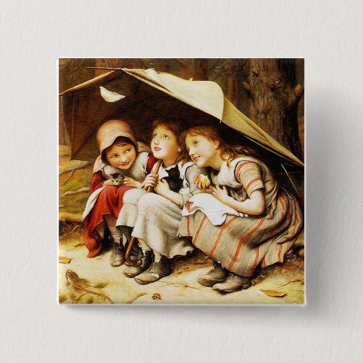 Clark drie kleine Kittens Vierkante Button 5,1 Cm (Voorkant)