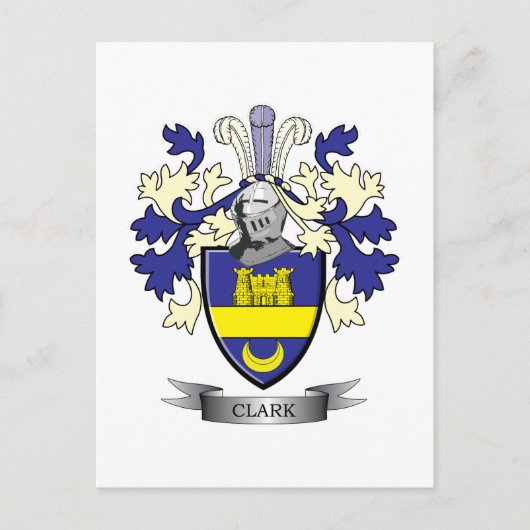 Clark Family Crest Coat of Arms Briefkaart (Voorkant)
