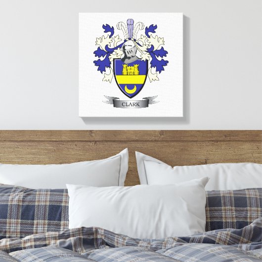 Clark Family Crest Coat of Arms Canvas Afdruk (Insitu (Slaapkamer))