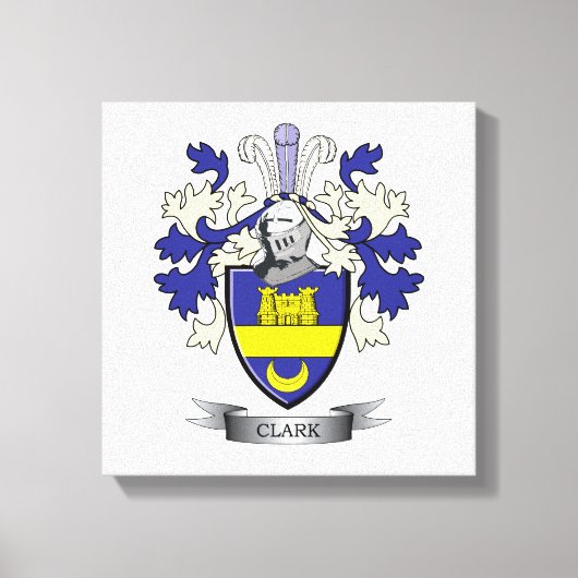 Clark Family Crest Coat of Arms Canvas Afdruk (Voorkant)