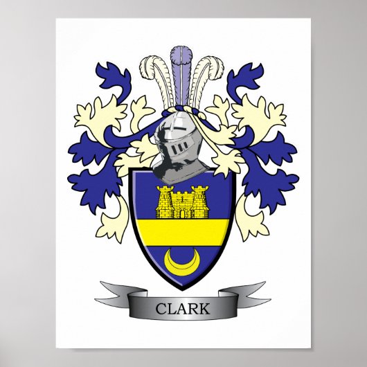 Clark Family Crest Coat of Arms Poster (Voorkant)