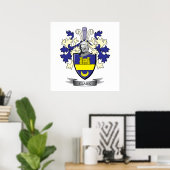 Clark Family Crest Coat of Arms Poster (Thuiskantoor)