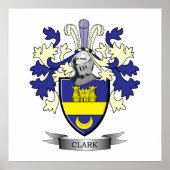 Clark Family Crest Coat of Arms Poster (Voorkant)