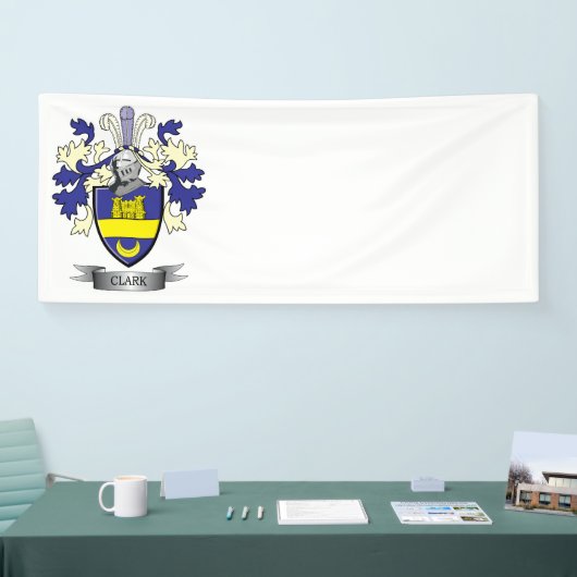 Clark Family Crest Coat of Arms Spandoek (Beurs)