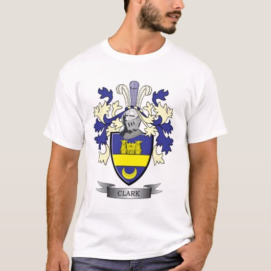 Clark Family Crest Coat of Arms T-shirt (Voorkant)