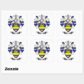 Clark Family Crest Coat of Arms Vierkante Sticker (Vel)