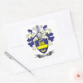 Clark Family Crest Coat of Arms Vierkante Sticker (Envelop)