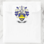 Clark Family Crest Coat of Arms Vierkante Sticker (Tas)