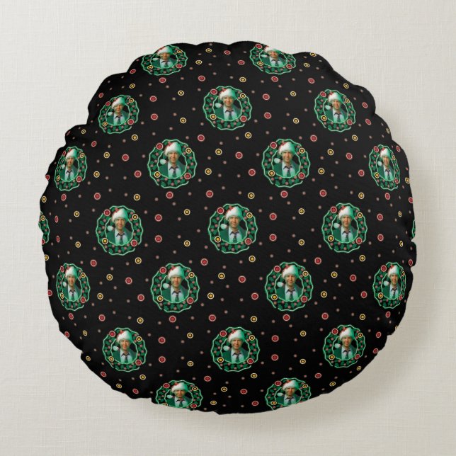 Clark Griswold Kerstmis - Pattern Rond Kussen (Voorkant)
