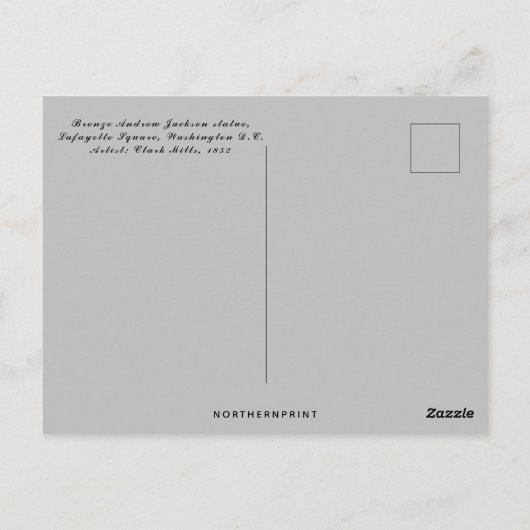 Clark Mills Andrew Jackson Lafayette Sq Washington Briefkaart (Achterkant)