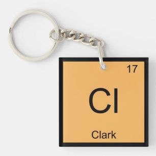 Clark Naam Chemie Element Periodiek Systeem Sleutelhanger