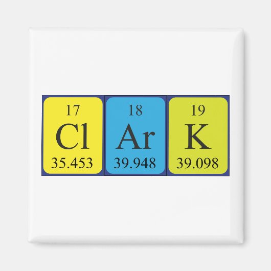Clark periodieke table name magnet (Voorkant)