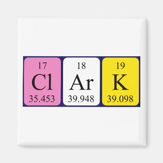 Clark periodieke table name magnet (Voorkant)