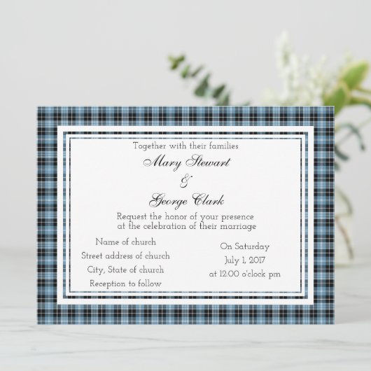 Clark Scottish Wedding Invitation Kaart (Staand voorkant)
