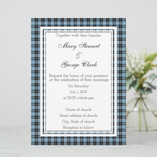 Clark Scottish Wedding Invitation Kaart (Staand voorkant)
