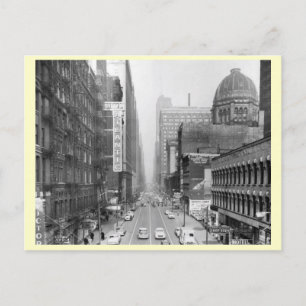 Clark St., Chicago, Vintage van Illinois Briefkaart