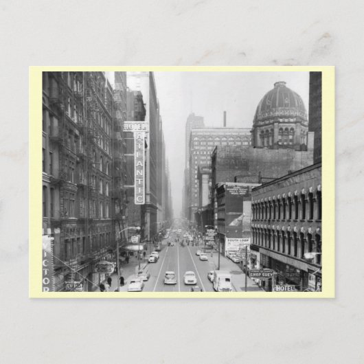 Clark St., Chicago, Vintage van Illinois Briefkaart (Voorkant)