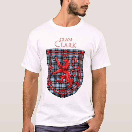 Clark Tartan Scottish Play Lion Rampant T-shirt (Voorkant)