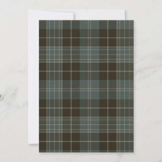 Clark Tartan Wedding Invitation Kaart (Achterkant)