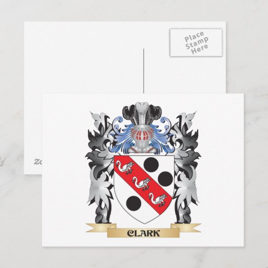 Clark wapenschild - Familiekust Briefkaart (Voorkant / Achterkant)