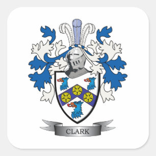 Clark wapenschild vierkante sticker