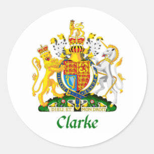 Clarke "Clarke wapenschild" "Clarke Family Crest" Ronde Sticker