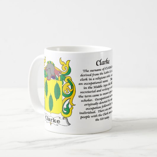 Clarke Family Coat of Arms Mok (Voorkant links)