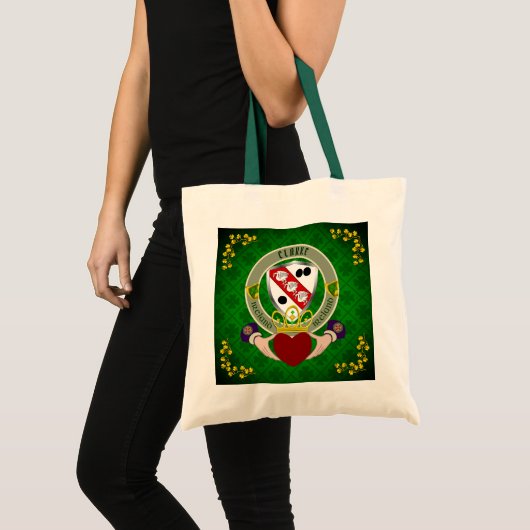Clarke Irish Shield & Claddagh Personalized Tote Bag (Voorkant (product))