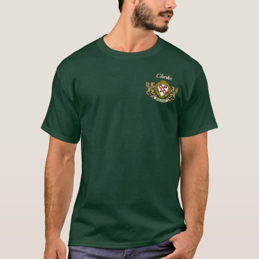 Clarke Irish Shield & Griffins Personalized T-shirt (Voorkant)