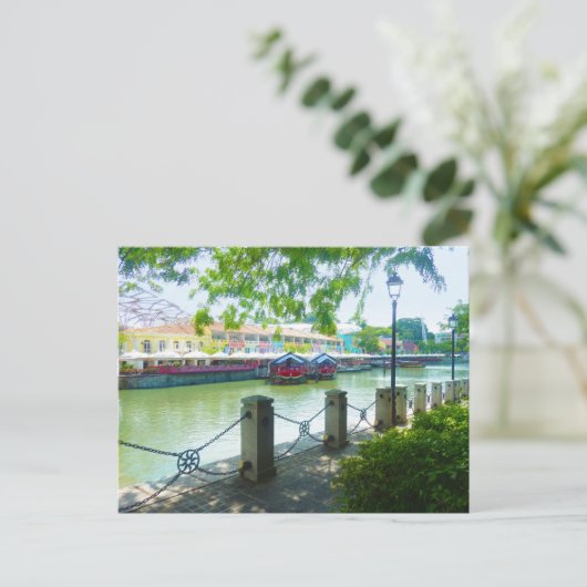 Clarke Quay riverside Singapore briefkaart (Staand voorkant)