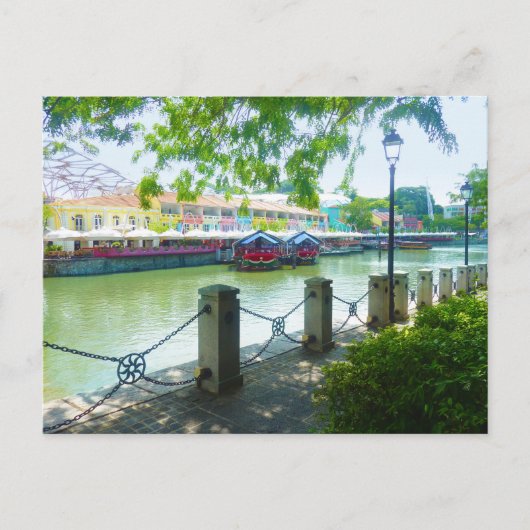 Clarke Quay riverside Singapore briefkaart (Voorkant)