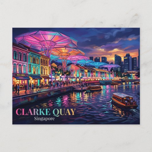 Clarke Quay Singapore Briefkaart (Voorkant)