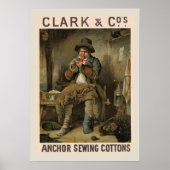 Clarks Anchor Sewing Cotton  Advertisement Poster (Voorkant)