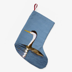 Clark's Grebe Painting - Oorspronkelijke vogelkuns Kleine Kerstsok