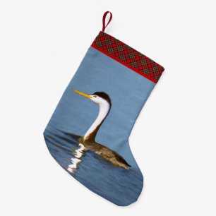 Clark's Grebe Painting - Oorspronkelijke vogelkuns Kleine Kerstsok