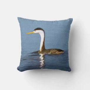 Clark's Grebe Painting - Oorspronkelijke vogelkuns Kussen
