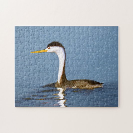 Clark's Grebe Painting - Oorspronkelijke vogelkuns Legpuzzel (Horizontaal)