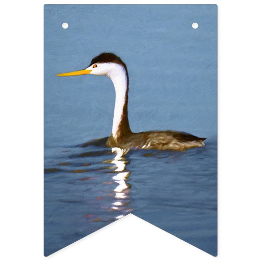 Clark's Grebe Painting - Oorspronkelijke vogelkuns Vlaggetjes (Eerste vlag)
