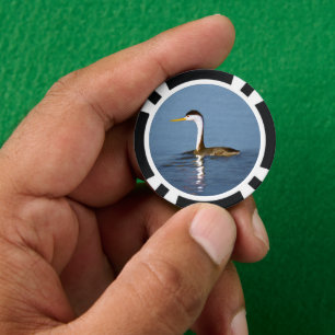 Clark's Grebe Schilderij - Originele Wild Bird Art Poker Chips