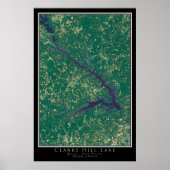 Clarks Hill Lake Georgia Satellite Map Poster (Voorkant)