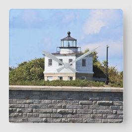Clark's Point Lighthouse, Mass. Vierkante Wandklok