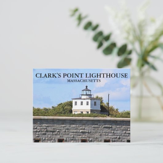Clark's Point Lighthouse, Massachusetts Briefkaart (Staand voorkant)