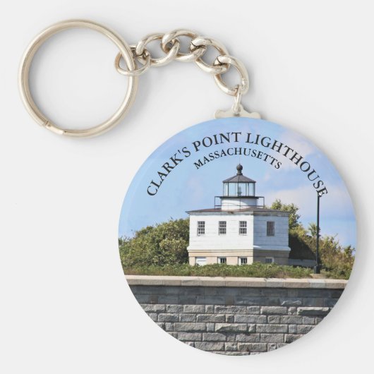 Clarks Point Lighthouse Massachusetts Keyring Sleutelhanger (Voorkant)