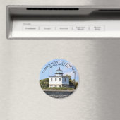 Clarks Point Lighthouse Massachusetts Round Magnet (Insitu (Vaatwasser))