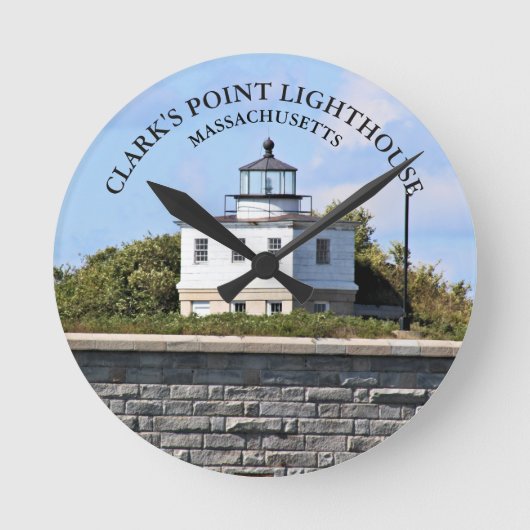 Clarks Point Lighthouse Massachusetts Wall Clock Ronde Klok (Voorkant)